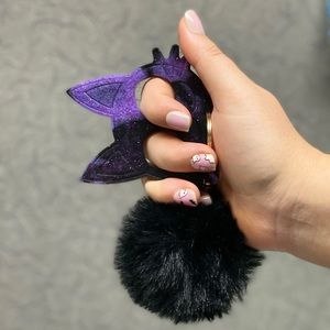 Purple, Black, Glitter, Self defense keychain.